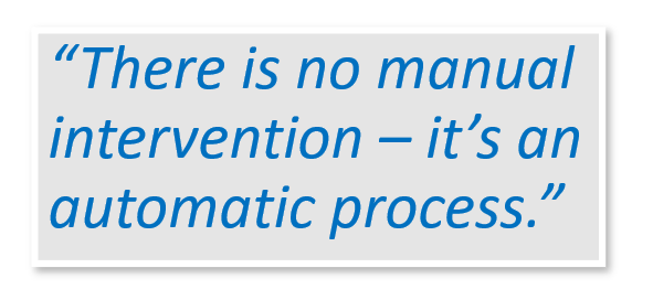 "There is no manual intervention - it's an automatic process."