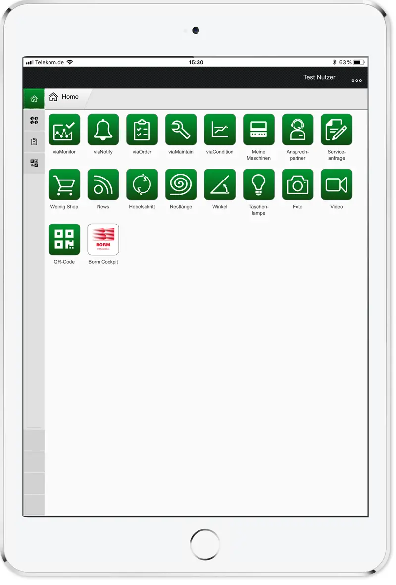 WEINIG App suite Dashboard